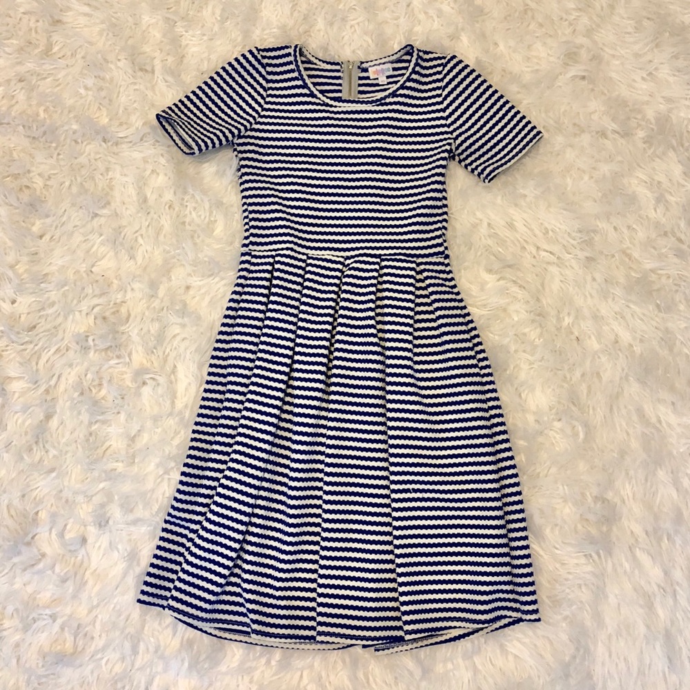 Royal Blue and White Amelia Dress